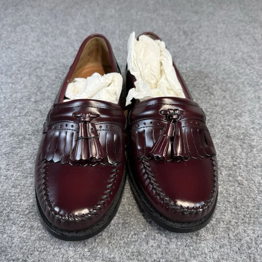 GH Bass & Co Weejuns Men's Jeremy Tassel Loafers Burgundy Leather 8.5 2E
